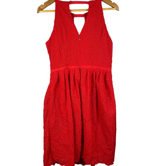 Adrianna Pappell English Garden Fit & Flare in Persimmon with Pockets Size 8 - Picture 7 of 10